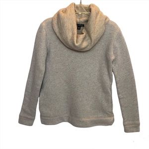J. Crew Mercantile cowl neck textured tan sweatshirt sweater pockets size XXS